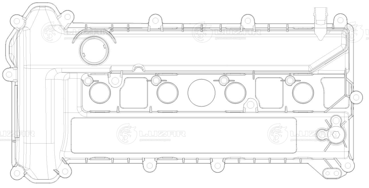 Крышка клапанная для а/м Ford Focus II (04-)/Mondeo IV (07-) 1.8i/2.0i (с  прокл.) LVPC 1004 1557512 1540650 5S6G6M293BB номера | автозапчасти LUZAR